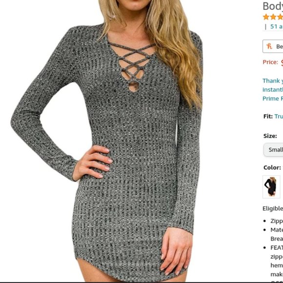 Long Sleeved Grey Dress - Picture 13 of 13